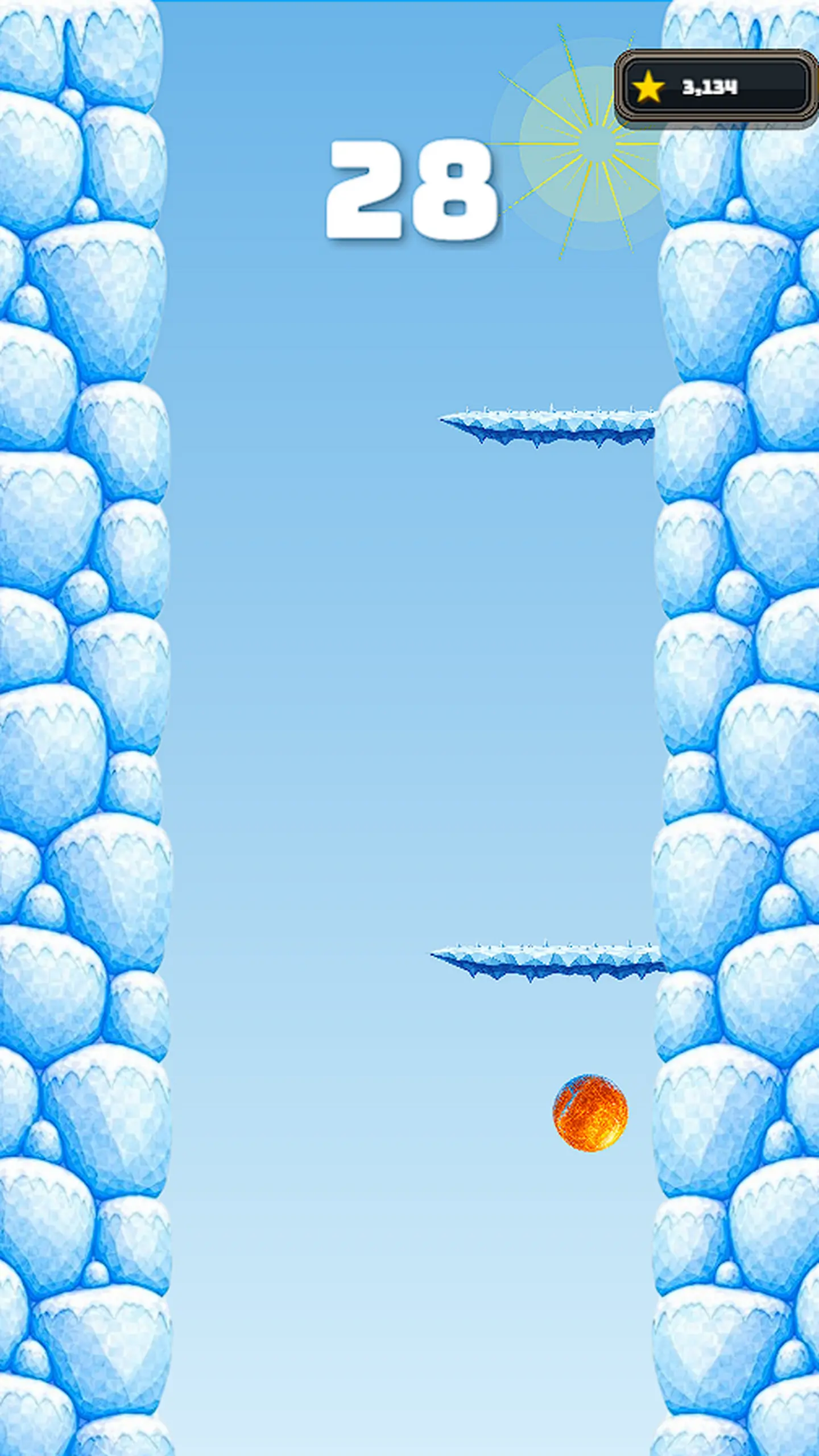 Balled Up gameplay in the Icy world.